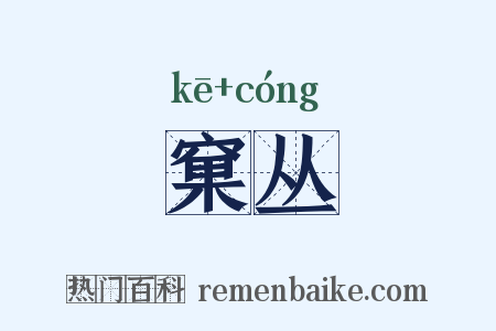 窠丛是什么意思的图片